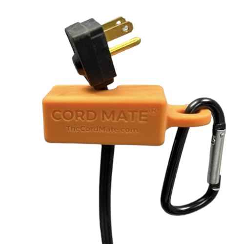 Reusable Cord holder, Versatile Rare Earth Magnetic cord organizer multi tool for appliance moving/repair use by electricians, technicians and movers. With carabiner included (black,orange