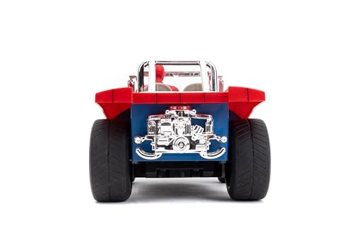 Jada Spider-Man Buggy RC with Non-Removable Spider-Man Figure – 7", Turbo Button, Full-Function Remote Control, Ages 6+, Red/Blue