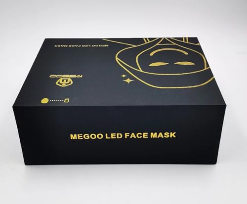 MEGOO Led Mask with Bluetooth Programmable App,Shining Led Light Up Face Mask for Adult Kid Halloween Masquerade Party (USB Recharge)