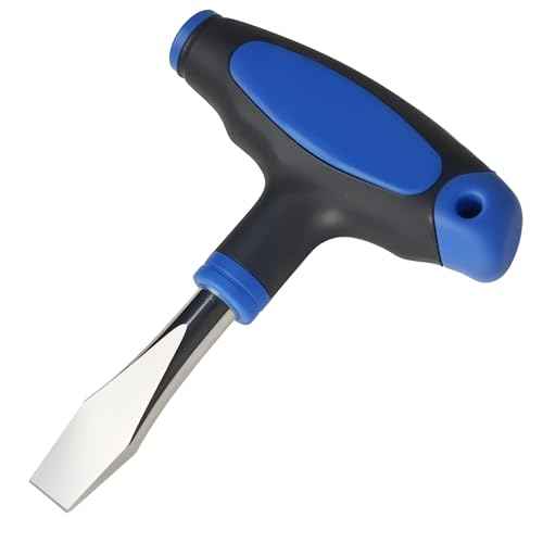 10mm T Handle Flat Head Screwdriver with Ergonomic Handle Short Flathead Screwdriver for Slotted Screws, Used on Quick Release Plate Camera and Tripod Monopod
