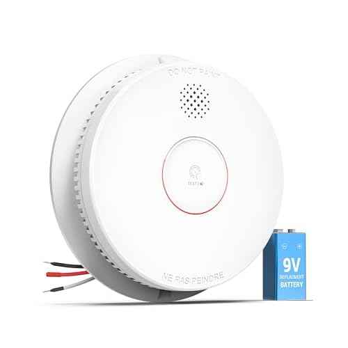 SITERWELL Smoke Detector, Hardwired Interconnected Smoke Detector, Photoelectric Smoke Alarm with 9V Backup Battery, Fire Alarm with Test/Silence Button, UL217-10th Listed, GS562A, 1 Packs