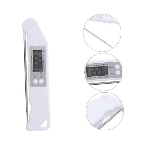 CATIEBYE Folding Meat Thermometer for Grilling Instant Read Kitchen Probe Thermometer with Ultra LCD Screen Design for Accurate Cooking for BBQ and Baking