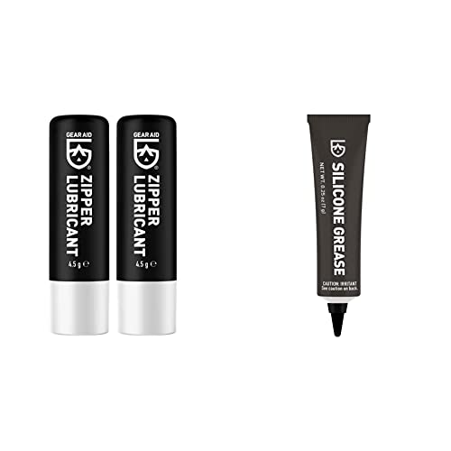 GEAR AID Zipper Lubricant Wax for Tents, Drysuits, Soft Coolers and More, Includes 2 Sticks | Gear Aid Silicone Grease, Rubber Conditioner and Lubricant for Dive Gear, 0.25 oz