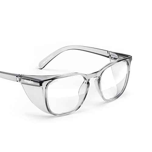 Stoggles Square Z87.1 Certified Polycarbonate Safety Glasses, Scratch & Shatter-Proof, Blue-Light & UV Blocking Lens, Top & Side Shields, Anti-Fog Dip Coated, Durable, Protective & Stylish Eyewear