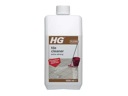 HG Tile Cleaner Extra Strong, Heavy Duty Floor Cleaner for Tiles & Grout, Industrial Strength, Safe for Natural Stone, Kitchen & Bathroom Use, Fresh Scent – 1L