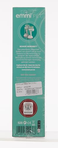 Emmi®-pet 2.0 PRO+ Oral & Skin Care Set Electric Toothbrush Set for Pets. Patented 100% ultrasonic no Brushing Technology deep-Cleans - for Healthier Teeth & Gums & Fresher Breath. Made in Germany.