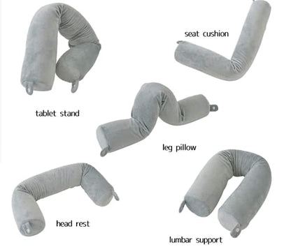 Hxcxrst travel pillow-Twist memory Foam Neck Pillow Support Pillow, used for neck, chin, waist and leg support-suitable for home travel, airplanes, buses, trains，Adjustable, Bendable Roll Pillow