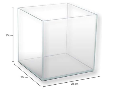 Amtra Nanoscaping - Aquarium Tank 15 Liters - Extra Clear Glass Case 25x25x25 cm - Tank for Goldfish or as a Turtle Tank for Water Turtles with Shock Absorbing Mat Included