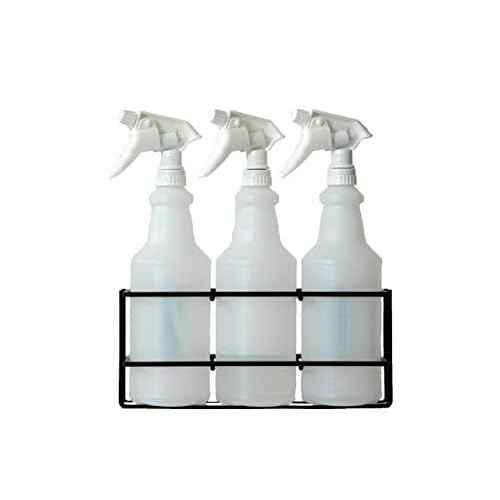 Up to Three 32 oz Spray Bottle Rack ? Wall Mount Organizer | Heavy Duty Metal Holder for Cleaning, Chemical, or Detailing Bottles | Safe & Space-Saving Storage for Garage, Shop, or Janitorial