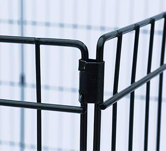 Doggy Style 8 Panel Playpen Suitable for Dogs Puppies Cats & Rabbits Foldable Ideal for Indoor/Outdoor use Puppy Play Pen (Small, 8 Panel Light/Lge Door/Black)