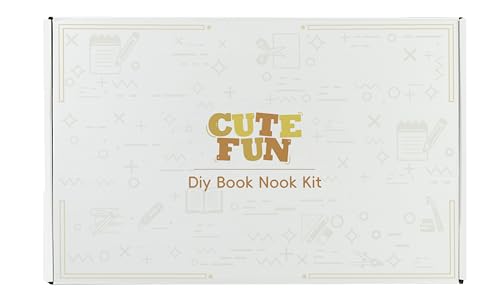Cutefun Book Nook - 3D Wooden Puzzles for Adults, 139pcs, DIY Miniature House Kit Bookshelf Decor Nook Puzzle Tiny House Gifts for Women Teenagers Book Lovers (OWL Bookstore）