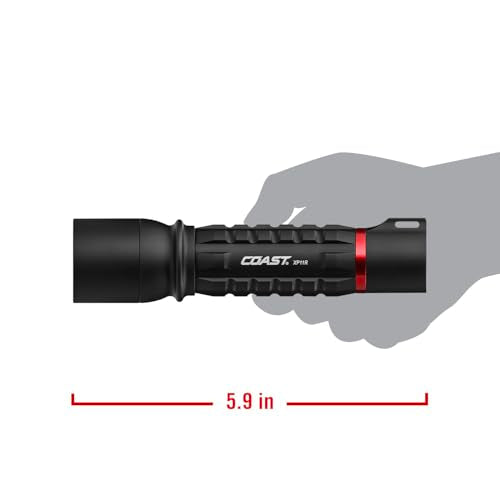 COAST XP11R Rechargeable Dual Power LED Flashlight, 3000 Lumens, Black