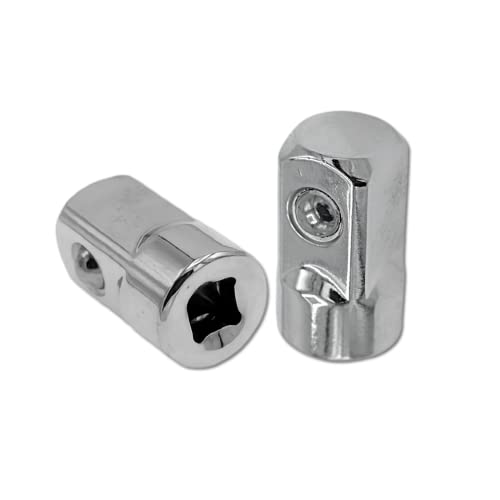 2pcs 1/4 Drive to 1/2 Inch Socket Adapter, Female to Male Socket Wrench Adapter, Impact Driver Socket Adapter for Impact Wrench Extentsion Conversion Tool