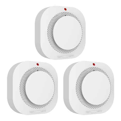Smoke Detector, Battery Powered Fire Alarms for Home,10 Year Sensor Life Photoelectric Smoke Alarm with Test/Mute Button,PG-S11,3 PCS