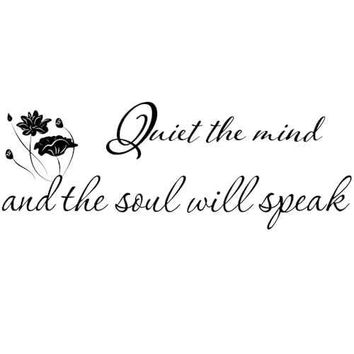 Fencosyn Quiet The Mind and The Soul Will Speak Vinyl Wall Decal Art Letters Meditation Sayings Yoga Pilates Home Bedroom Office Decoration Quotes