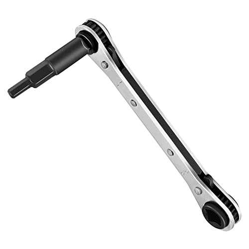 WADEO Hvac Service Wrench, 3/8¡± to 1/4¡±, 5/16'' x 1/4'' Refrigeration Service Wrench with Hex Bit Adapter for Air Conditioning, Refrigeration Equipment Repair