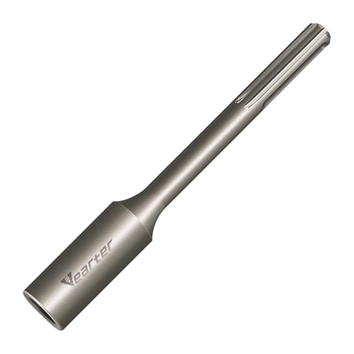 SDS MAX Shank T-Post Driver for 1'' Ground Rods, 40CrMo Steel Adapter Bits for All SDS-MAX Rotary Hammer Drill, Heavy Duty One-Piece Tool for Driving T-Posts, Fence Posts