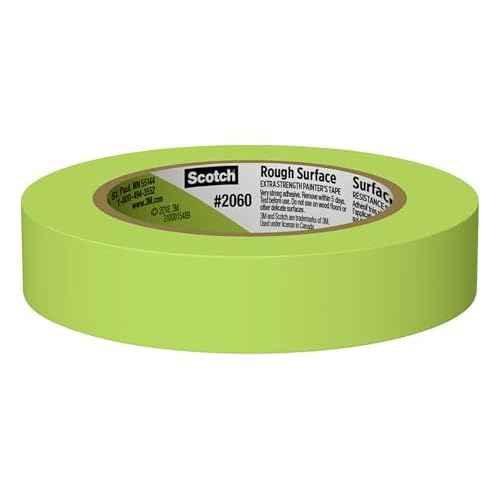 Scotch Rough Surface Painter's Tape 2060-24AR-BK, 0.94 in x 60.1 yd (24mm x 55m), Green, 9 Rolls Contractor Pack, Clean Removal, No Residue, Textured & Hard-to-Stick Surfaces