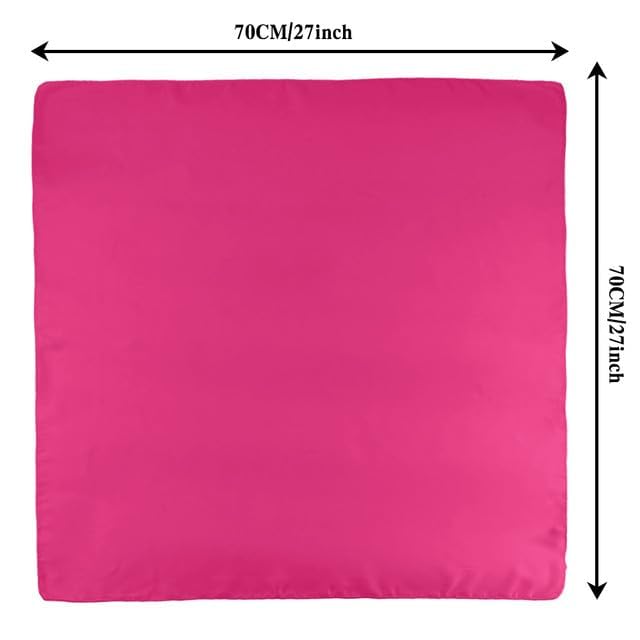 NZKNP Neck Scarf,Neck Scarf for Women,Hot Pink Bandana,Hair Scarf,Silk Head Scarf,Flight Attendant Halloween Costume,Purse Scarf for Handbags,Summer Scarf for Women Lightweight
