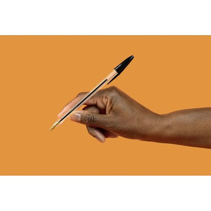 BIC Cristal Original Smudge Free Ballpoint Pens, Ideal for School, Black, Medium Point (1.0mm), Pack of 50