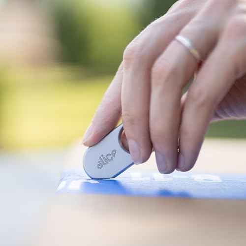 Slice Slicer Pro Box Cutter | Ceramic Keychain Knife and Heavy Duty Micro Cutter | Lasts 11x Longer than Metal | Silver