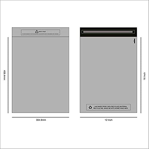 Sabco - Mailing Bags – 12 x 16" Self Adhesive, 100 Waterproof and Tear-Proof Postal Bags – Large Sized Grey Plastic Mailing Mail Post Postage Plastic Bags (12 x 16", 100)