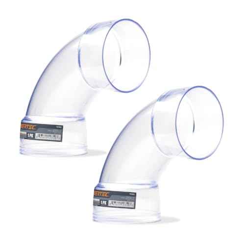 POWERTEC 70368-P2 4 Inch ID 90 Degree Elbow for 4 Inch OD Dust Collection Pipes, Adapters and Fittings (Clear), 2 pack