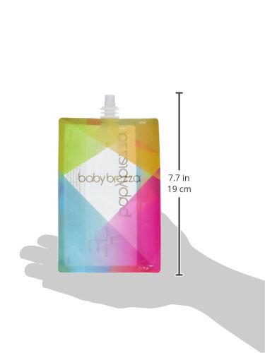 Baby Brezza Reusable Baby Food Storage Pouches, 10 Pack 7oz - Make Organic Food Puree for Kids or Toddlers and Store in Refillable Squeeze Pouches, Bulk Set is Freezer Safe & Washable