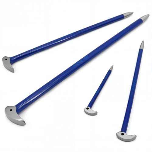 Rolling Head Pry Bar Set (6", 12", 16", 20") ? 4-Piece Heavy Duty Ladyfoot Pry Bars in Molded Plastic Case, Heat-treated Alloy Steel for Automotive, Construction & Demolition