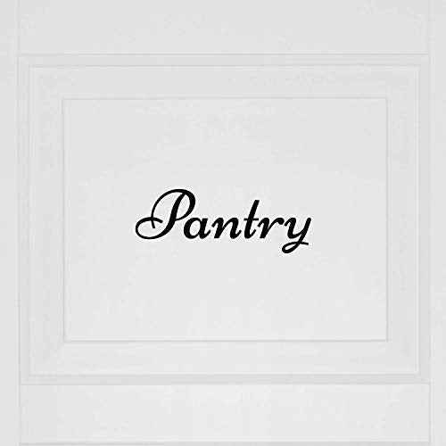 Decal for Pantry Door | Small Vinyl Sticker Art for Home Kitchen Decor | Word Label Saying Decoration | Wall Decal Letters That Say Pantry | Quote Lettering Saying Sign (Black)