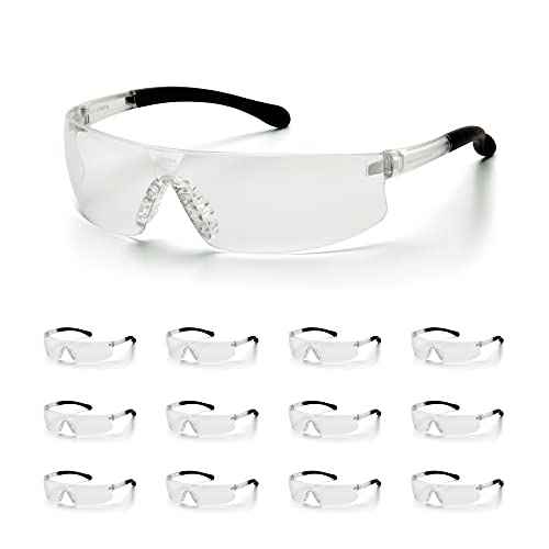 ATERET Protective Polycarbonate Safety Glasses w/TPR Coated Temples & Anti-Slip Nose Piece For Eyes Safety Protection