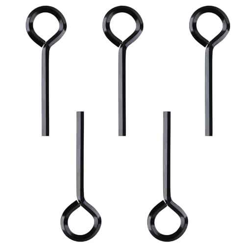 5 Pack 1/8" Allen Wrench, Hex Key for Push Bar Door, Standard Hex Dogging Key with Full Loop, Black Metal Allen Wrenches Keychain Door Keys