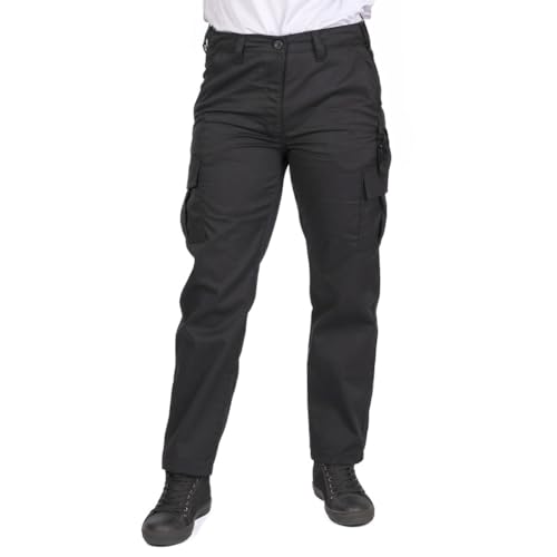 Lee Cooper Workwear LCLPNT241 Ladies Heavy Duty Easy Care Multi Pocket Work Safety Classic Cargo Pants Trousers, Black, 16 UK / 30" Leg (regular)