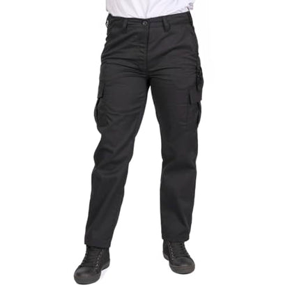 Lee Cooper Workwear LCLPNT241 Ladies Heavy Duty Easy Care Multi Pocket Work Safety Classic Cargo Pants Trousers, Black, 16 UK / 30" Leg (regular)