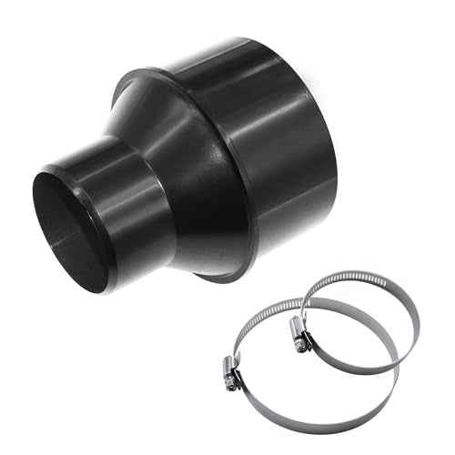4 Inch Hose to 2-1/2 Inch Dust Collection Hose Cone Reducer Attachment for Dust Collection on Power Tool and Vacuum, Dust Collection Reducer Fitting with 2 Stainless Steel Hose Clamps