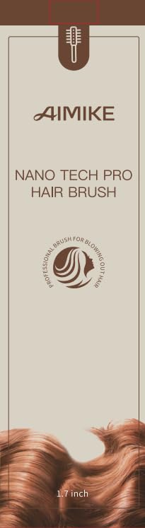 AIMIKE Round Hair Brush, Nano Thermal Ceramic & Ionic Tech Round Brush, RoundBrushes for Blow Drying with Boar Bristles, Barrel Brush for Styling, Curling, Add Volume & Shine (74mm, Barrel 43mm)