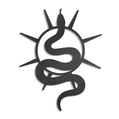 OYEFLY Black Snake and Crescent Moon Mirror Wall Decor,Gothic Snake Decorative Mural (style 2)