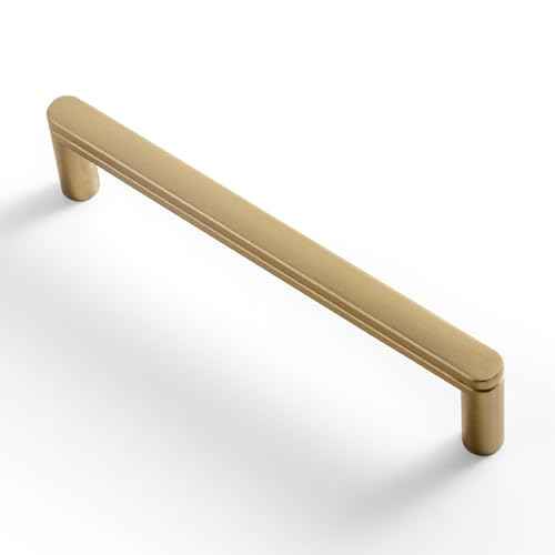 Goo-Ki 6 Pack 5 Inch Champagne Bronze Cabinet Pull Handle ? Decorative Grooved Texture & Non-Slip Grip for Farmhouse/Industrial Cabinetry