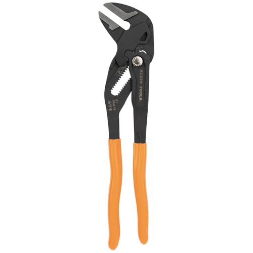 Klein Tools D53110 Compact Plier Wrench, High Leverage Multi-Use Adjustable Plier Wrench with Smooth Jaws, 10-Inch