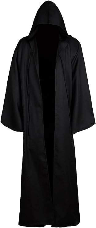 Tonainy Adult Hooded Robe Cloak Knight Costume Cape Vintage Hood Cloaks Halloween Outfit