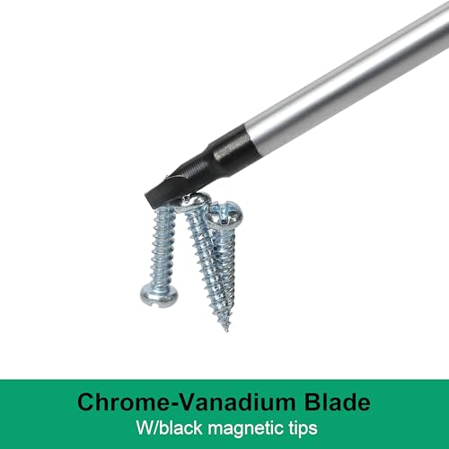 Amazon Basics Magnetic Screwdrivers Set, Includes Phillips, Slotted, Torx, Square, and Stubby Screwdrivers, 12-Piece Hand Tools Set, Turquoise