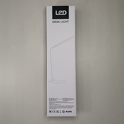 BIENSER LED Desk Lamp with Wireless Charger, USB Charging Port, Table Lamp with 10 Brightness, 5 Lighting Colors, Dimmable Eye-Caring Desk Lamps for Home Office, Touch Control, 30/60min Auto Timer