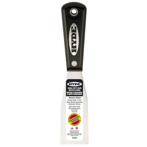 Hyde Black and Silver 02200 1-5/16-Inch Chisel Putty Stiff Knife