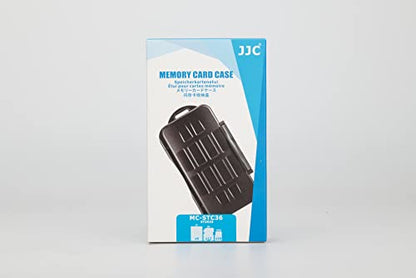 JJC Memory Card Case, SD Card Storage Box for 12 SD Cards + 18 Micro SD + 6 CF Compact Flash Cards (36 Slots)