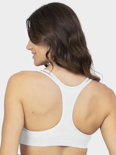 Fruit of The Loom Womens Spaghetti Strap Cotton Pull Over 3 Pack Sports Bra, Skinny Stripe/White/Blushing Rose, 40