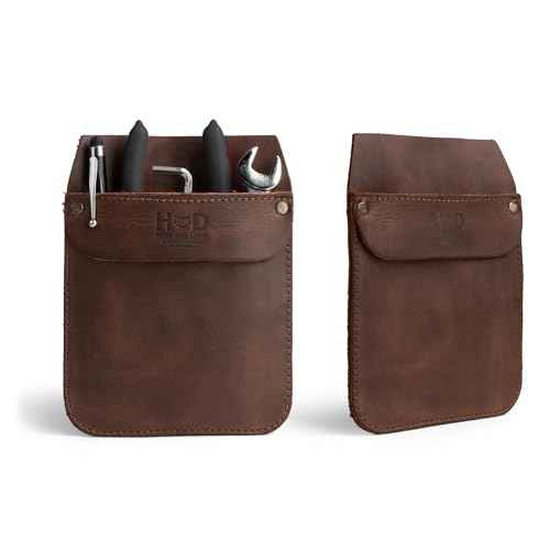 Hide & Drink, Work Pocket Organizer for Tools/Pens, Jeans Back Pocket Quick Grab Carry Job Tools, Office & Work Essentials, Full Grain Leather, Handmade