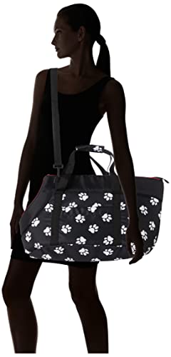 Hobbydog Transport Bag for Dogs and Cats, Size 3, Black with Paws Print