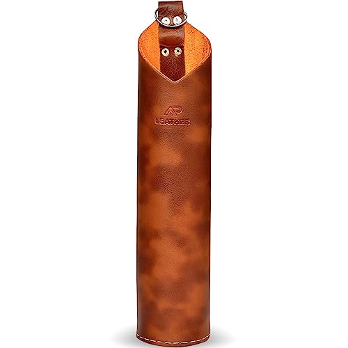 AP-LEATHER PRO-14 Top Grain Leather Welding Rod Bag, Welding Rod Holder/Electrode, Welding Rod Storage Container, 3 Inches Diameter, 14 Inches length (Lamination Leather)