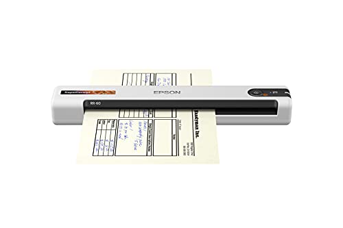 Epson RapidReceipt RR-60 Mobile Color Receipt & Document Scanner with ScanSmart AI PRO Receipt Management & PDF Software for PC & Mac