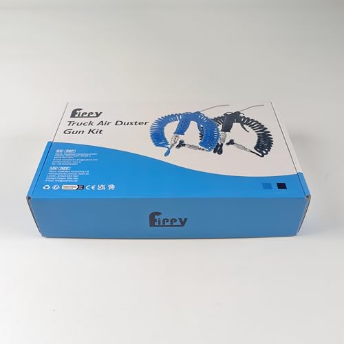 Fippy Truck Air Duster Gun with 5 Metre Recoil Air Hose, Air Seat Blow Dust Gun Heavy Duty Air Gun Cleaning Kit for Truck Semi Trailers